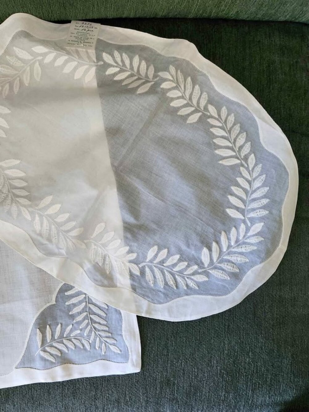 Vintage Superbia hand-embroidered placemats & napkins (set of 8 ea)